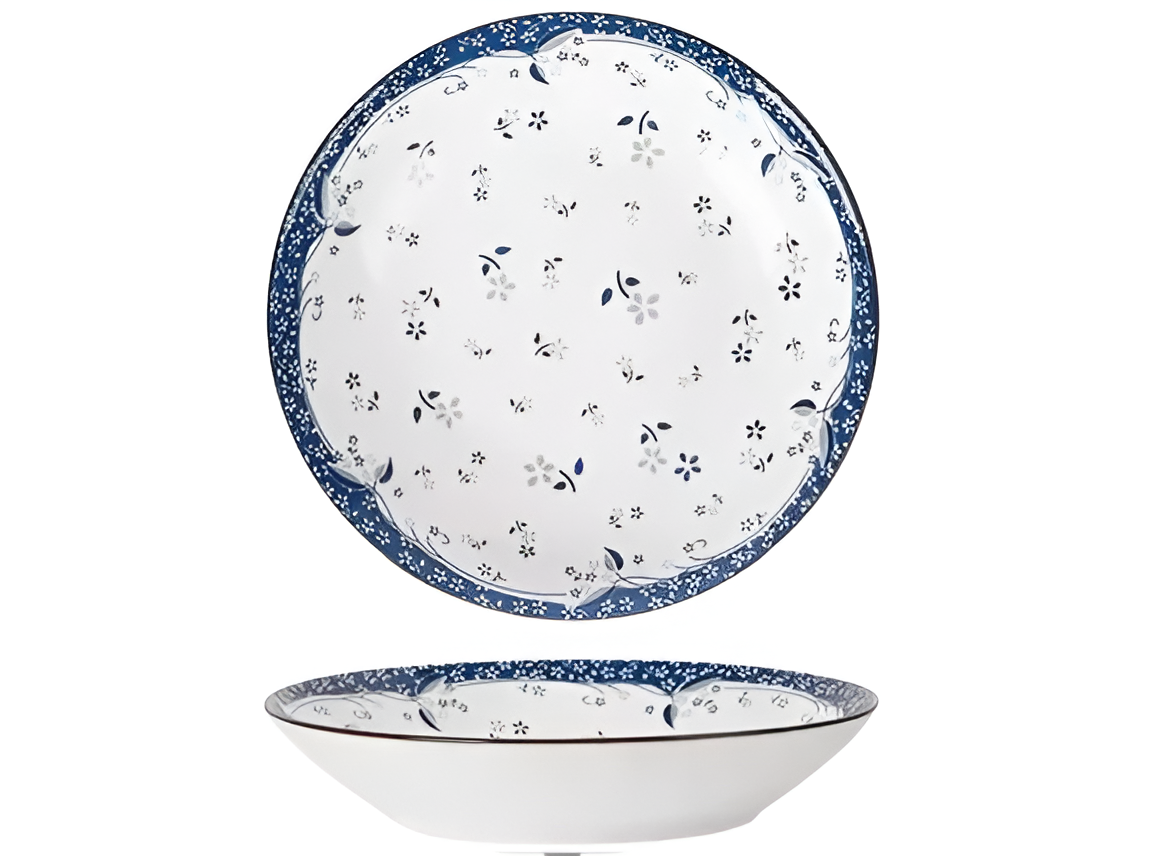 კერამიკის თეფში ორნამენტებით