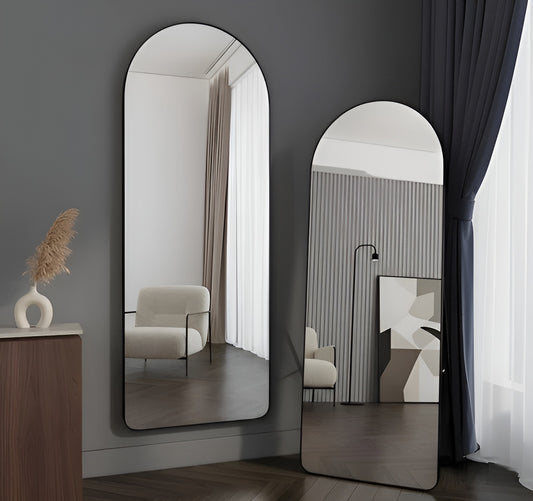 თანამედროვე თაღოვანი ფორმის დასადგამი და დასაკიდი სარკე 157x47 სმ