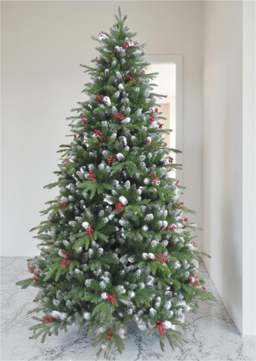 საშობაო ნაძვი კენკრით და გირჩით